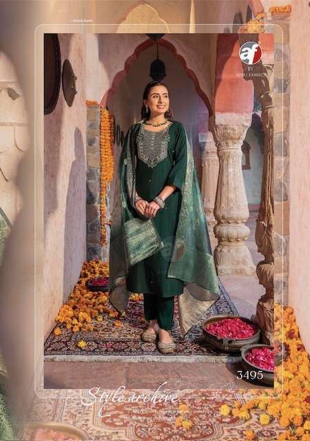 Anju Fabrics Sangeet Vol 5 Pure Viscose With Jacquard Digital Print Dupatta Heavy Designer Suit