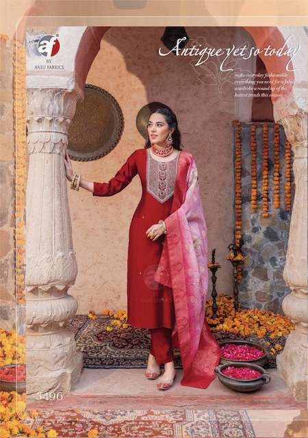 Anju Fabrics Sangeet Vol 5 Pure Viscose With Jacquard Digital Print Dupatta Heavy Designer Suit