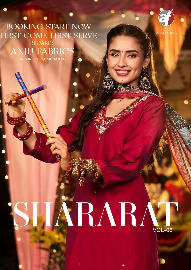 Anju Fabrics Shararat Vol 8 Modal Silk Festiv Wear Kurti Pant Dupatta Set