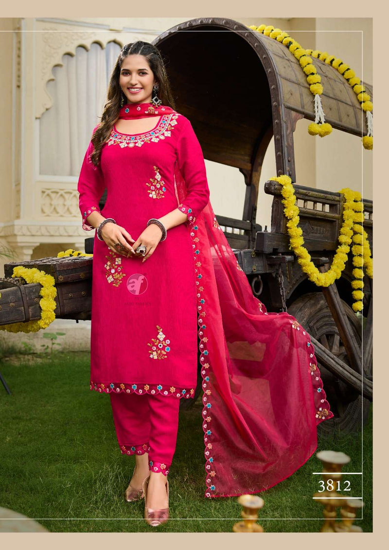 Anju Fabrics Tyohaar Vol 2 Viscose Bamber With Slub Festival Wear Kurti Pant Dupatta Set