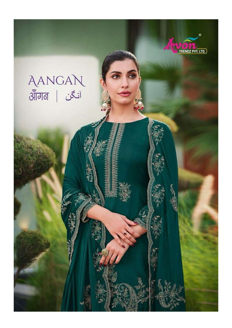 Avon Trendz Aangan Russian Silk Embroidery Designer Salwar Suit