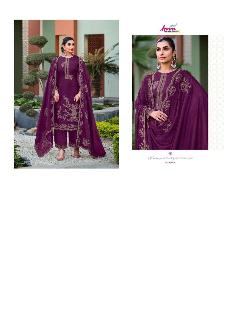 Avon Trendz Aangan Russian Silk Embroidery Designer Salwar Suit