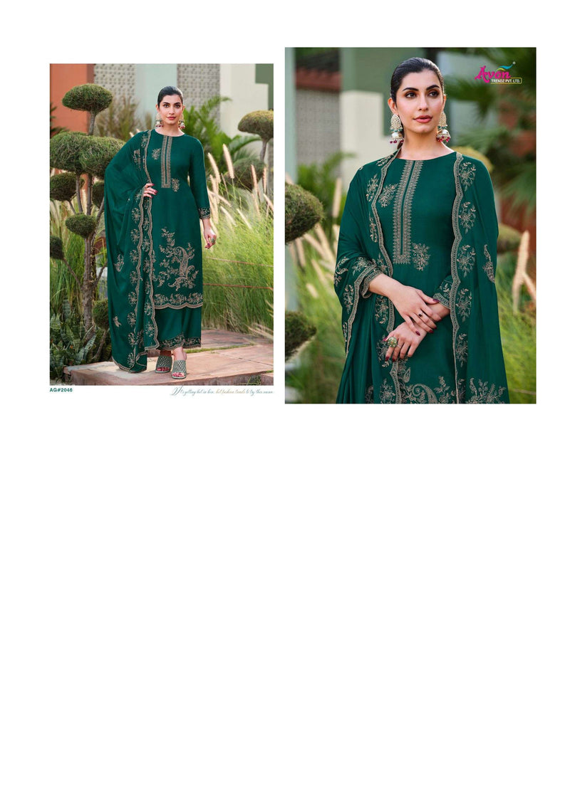 Avon Trendz Aangan Russian Silk Embroidery Designer Salwar Suit