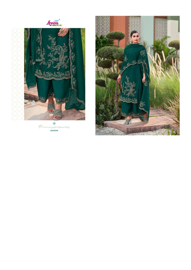 Avon Trendz Aangan Russian Silk Embroidery Designer Salwar Suit
