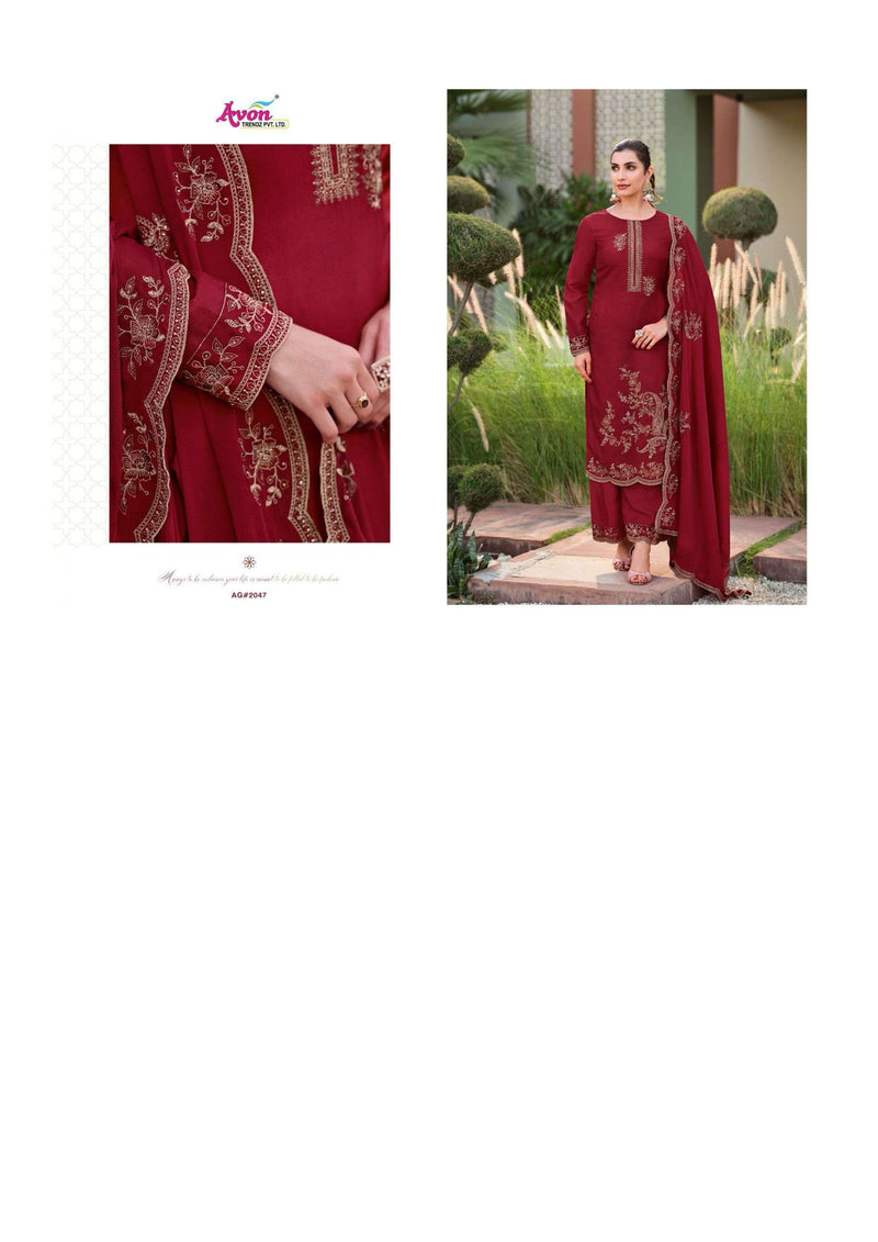 Avon Trendz Aangan Russian Silk Embroidery Designer Salwar Suit