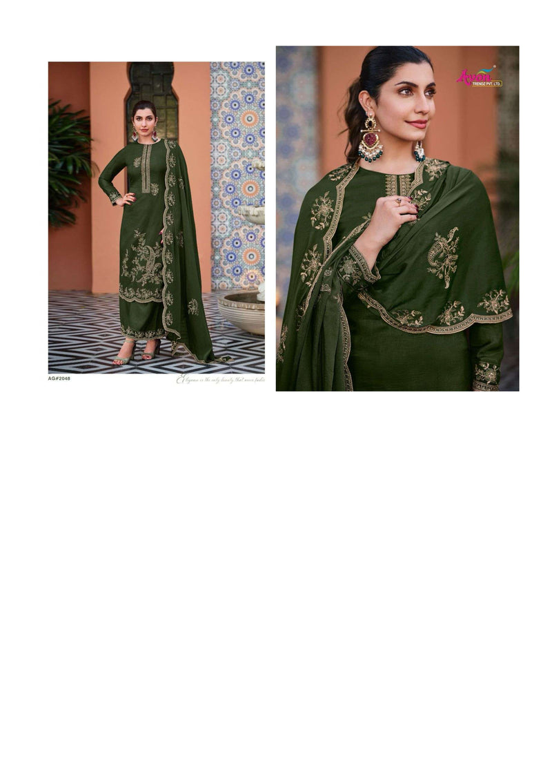 Avon Trendz Aangan Russian Silk Embroidery Designer Salwar Suit