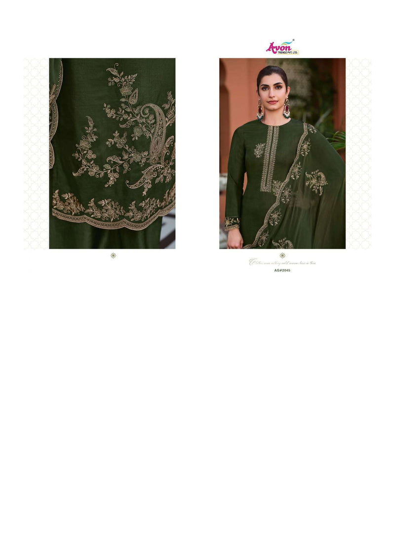 Avon Trendz Aangan Russian Silk Embroidery Designer Salwar Suit