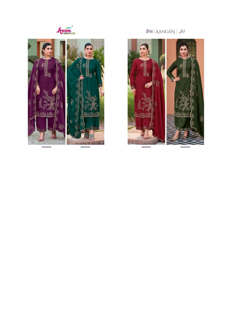 Avon Trendz Aangan Russian Silk Embroidery Designer Salwar Suit
