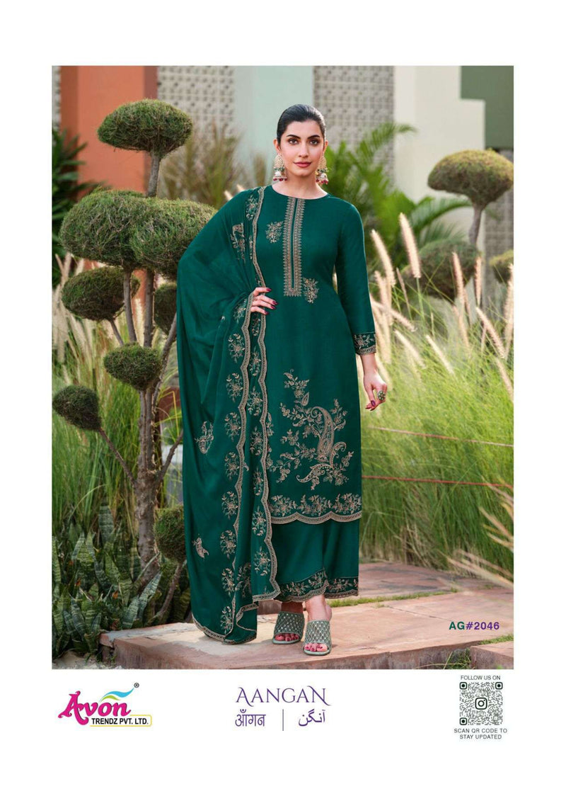 Avon Trendz Aangan Russian Silk Embroidery Designer Salwar Suit