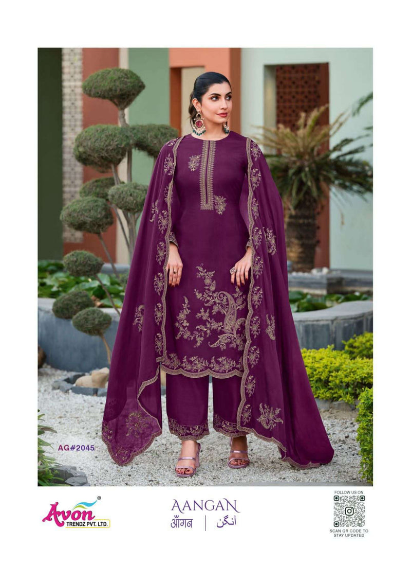 Avon Trendz Aangan Russian Silk Embroidery Designer Salwar Suit