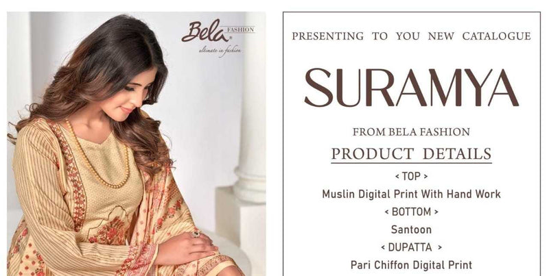 Bela Fashion Suramya Muslin Digital Print Fancy Wear Salwar Suit