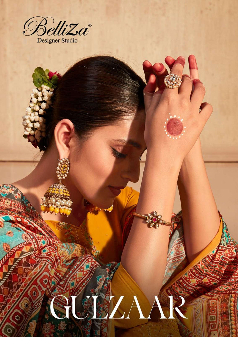 Belliza Designer Gulzaar Amazing Work Cotton Dress