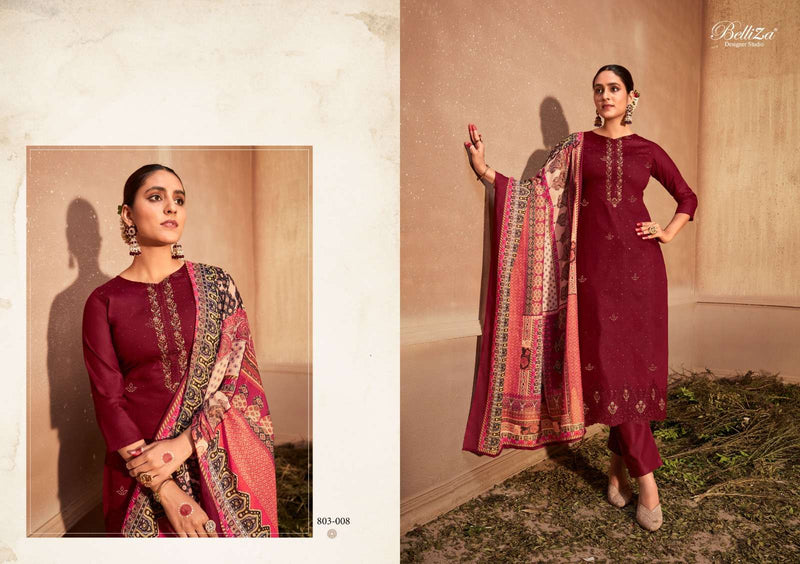 Belliza Designer Gulzaar Amazing Work Cotton Dress