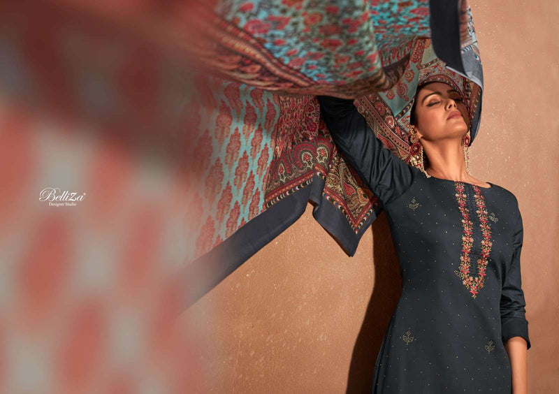 Belliza Designer Gulzaar Amazing Work Cotton Dress