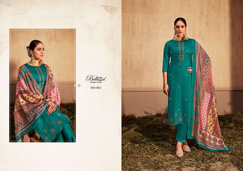 Belliza Designer Gulzaar Amazing Work Cotton Dress