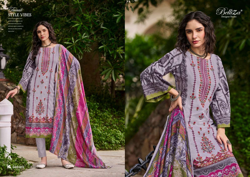 Belliza Designer Studio Bin Saeed Vol 5 Cotton Embroidery Designer Salwar Suit