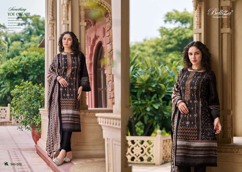 Belliza Designer Studio Bin Saeed Vol 5 Cotton Embroidery Designer Salwar Suit