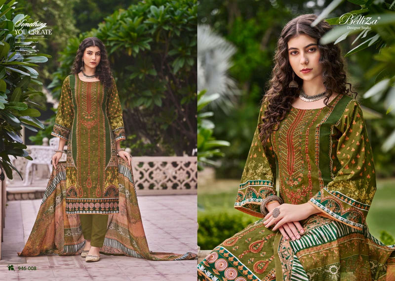 Belliza Designer Studio Bin Saeed Vol 5 Cotton Embroidery Designer Salwar Suit