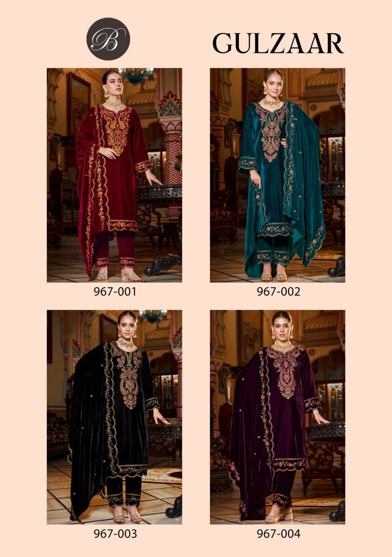 Belliza Designer Studio Gulzaar Velvet Heavy Embroidery Work Fancy Suit