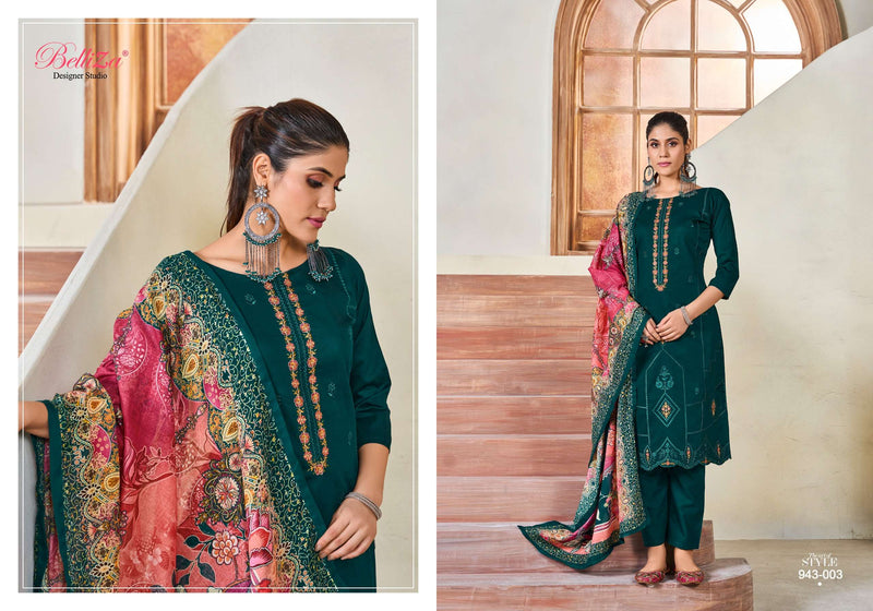 Belliza Designer Studio Jashn E Ishq Vol 10 Jam Cotton Heavy Embroidery Work Designer Salwar Suit