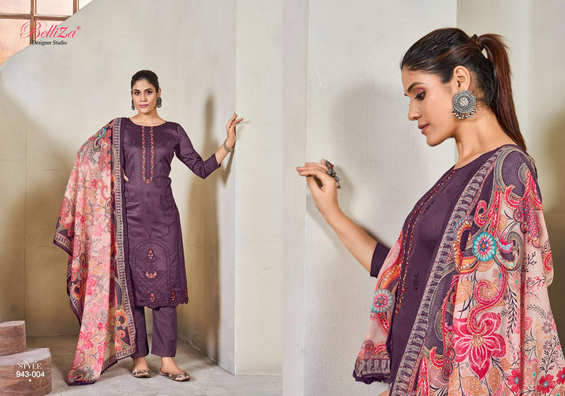 Belliza Designer Studio Jashn E Ishq Vol 10 Jam Cotton Heavy Embroidery Work Designer Salwar Suit