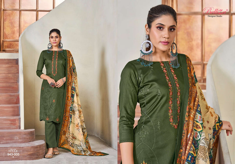 Belliza Designer Studio Jashn E Ishq Vol 10 Jam Cotton Heavy Embroidery Work Designer Salwar Suit