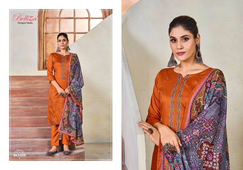 Belliza Designer Studio Jashn E Ishq Vol 10 Jam Cotton Heavy Embroidery Work Designer Salwar Suit