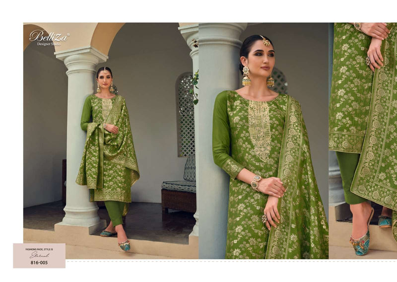 Belliza Designer Studio Lashkara Viscose Dola Jaquard Heavy Embroidery Designer Salwar Suit