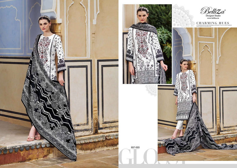 Belliza Designer Studio Naira Black And White 3rd Edition Cotton Digital Print Salwar Kameez