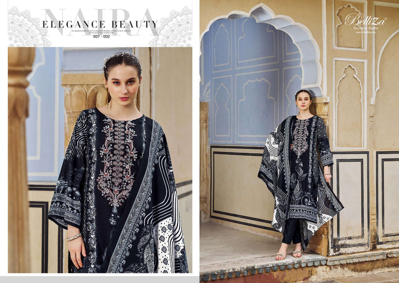 Belliza Designer Studio Naira Black And White 3rd Edition Cotton Digital Print Salwar Kameez