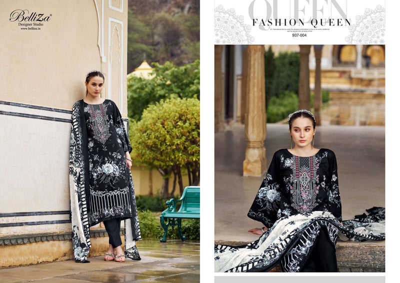 Belliza Designer Studio Naira Black And White 3rd Edition Cotton Digital Print Salwar Kameez