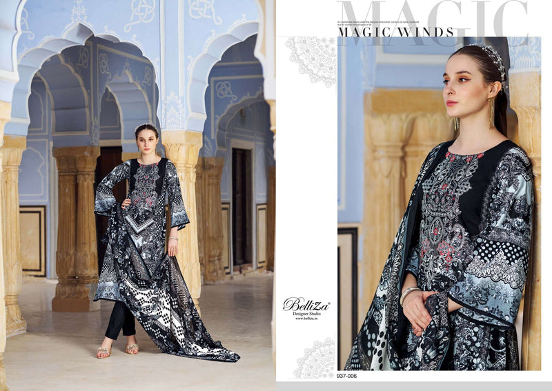 Belliza Designer Studio Naira Black And White 3rd Edition Cotton Digital Print Salwar Kameez