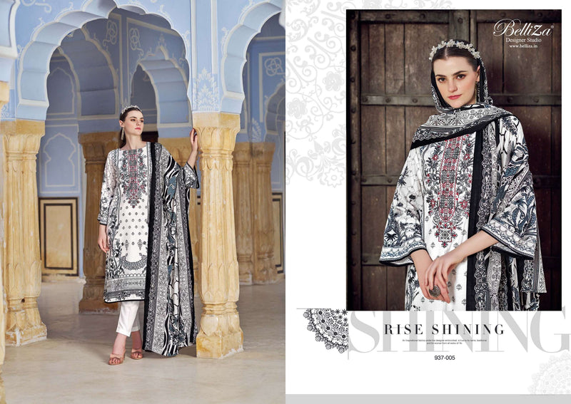 Belliza Designer Studio Naira Black And White 3rd Edition Cotton Digital Print Salwar Kameez