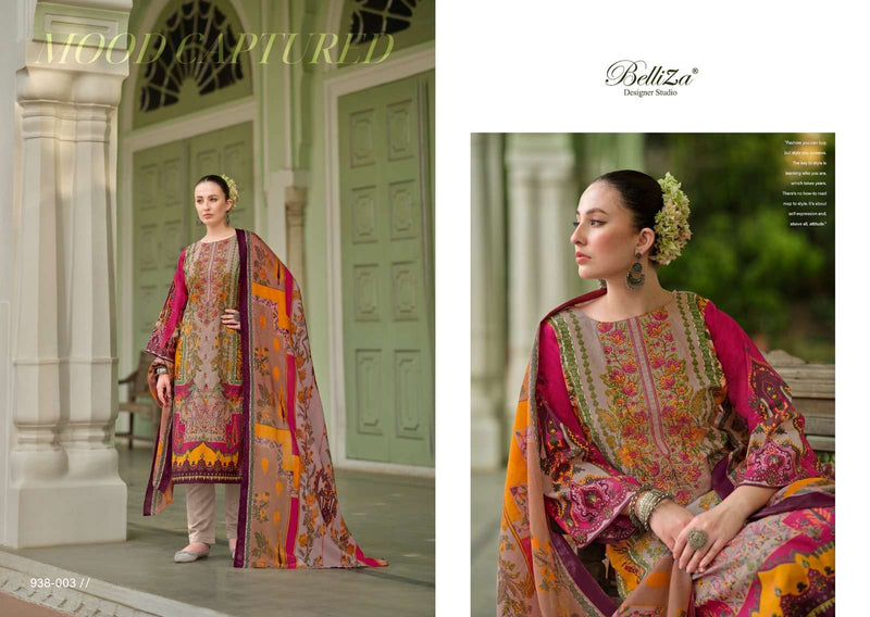 Belliza Designer Studio Naira Vol 60 Cotton Digital Prints With Exclusive Heavy Embroidery Work Suit