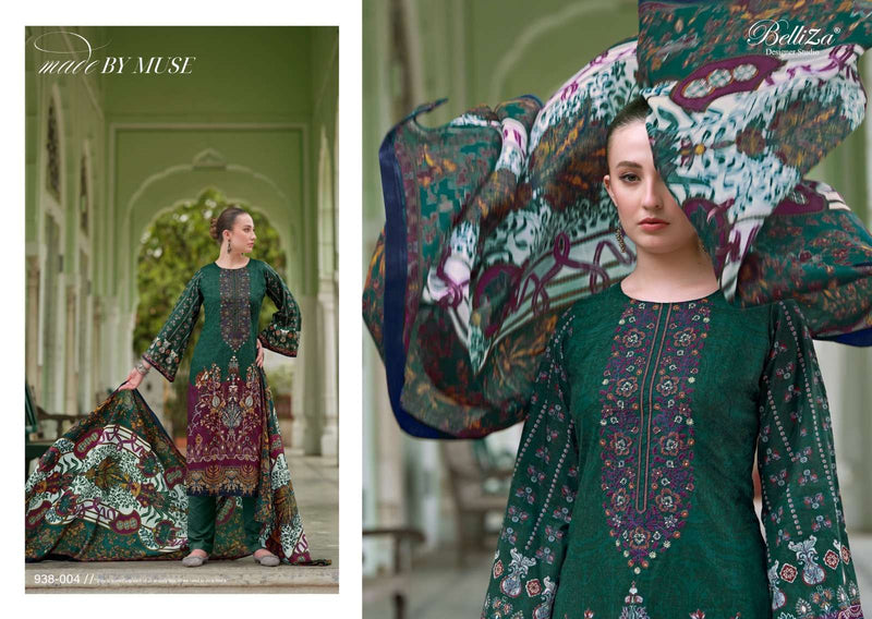 Belliza Designer Studio Naira Vol 60 Cotton Digital Prints With Exclusive Heavy Embroidery Work Suit