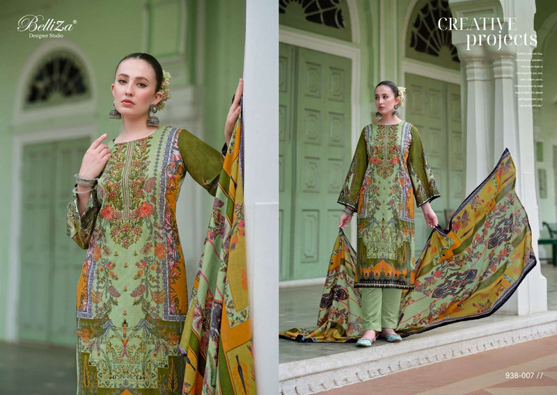 Belliza Designer Studio Naira Vol 60 Cotton Digital Prints With Exclusive Heavy Embroidery Work Suit
