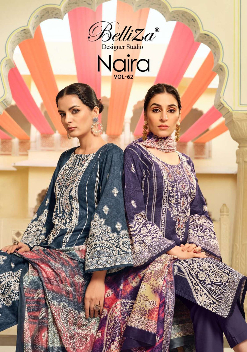 Belliza Designer Studio Naira Vol 62 Cotton Digital Prints Heavy Designer Salwar Suit
