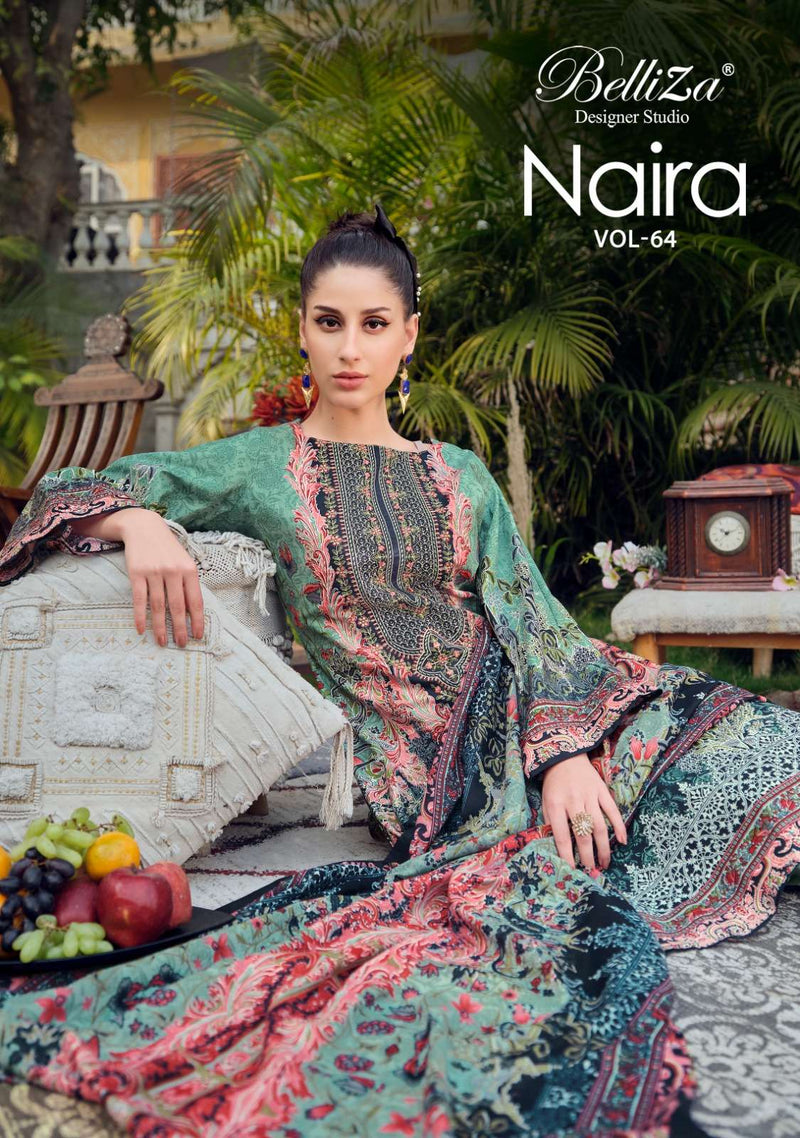 Belliza Designer Studio Naira Vol 64 Cotton Digital Print Designer Salar Suit