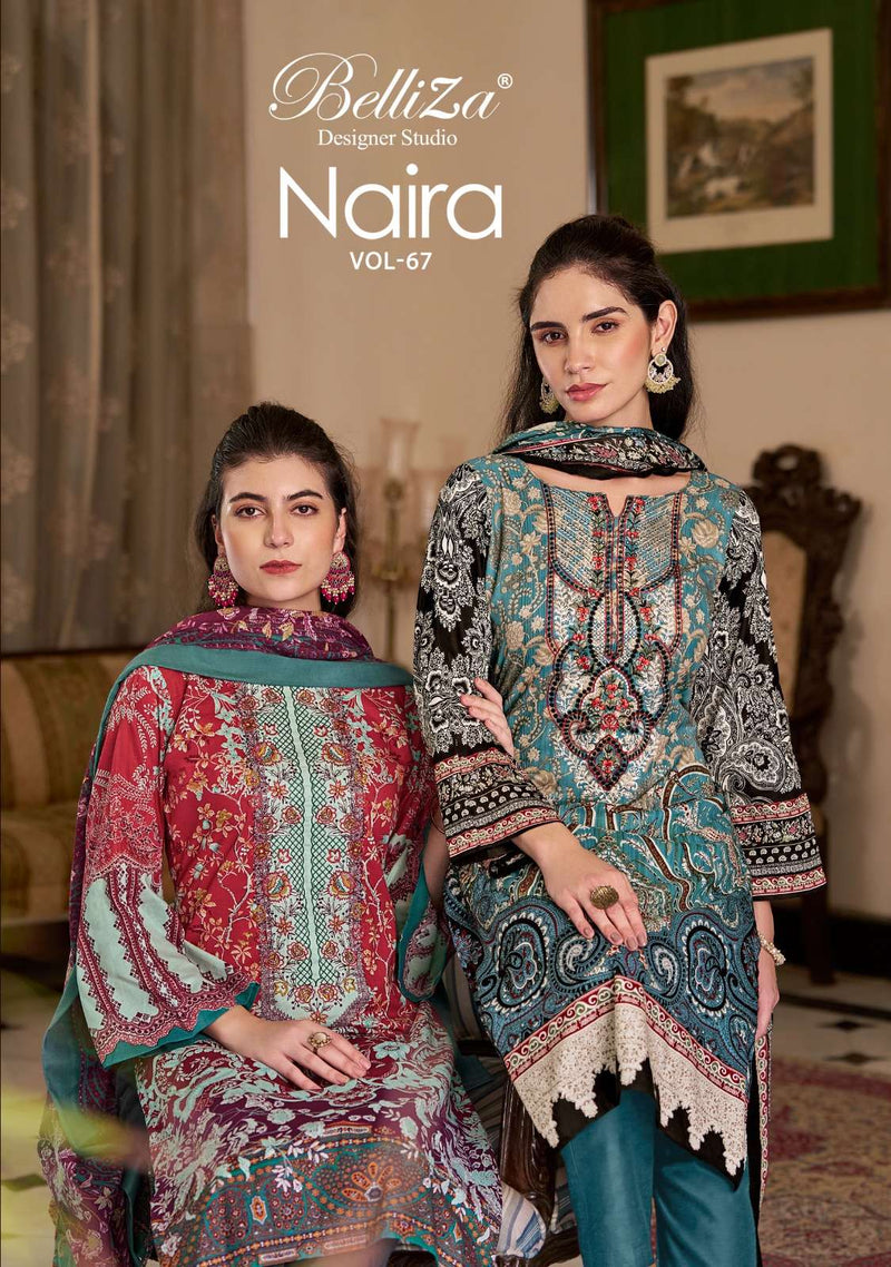 Belliza Designer Studio Naira Vol 67 Cotton Digital Print Stylish Salwar Kameez