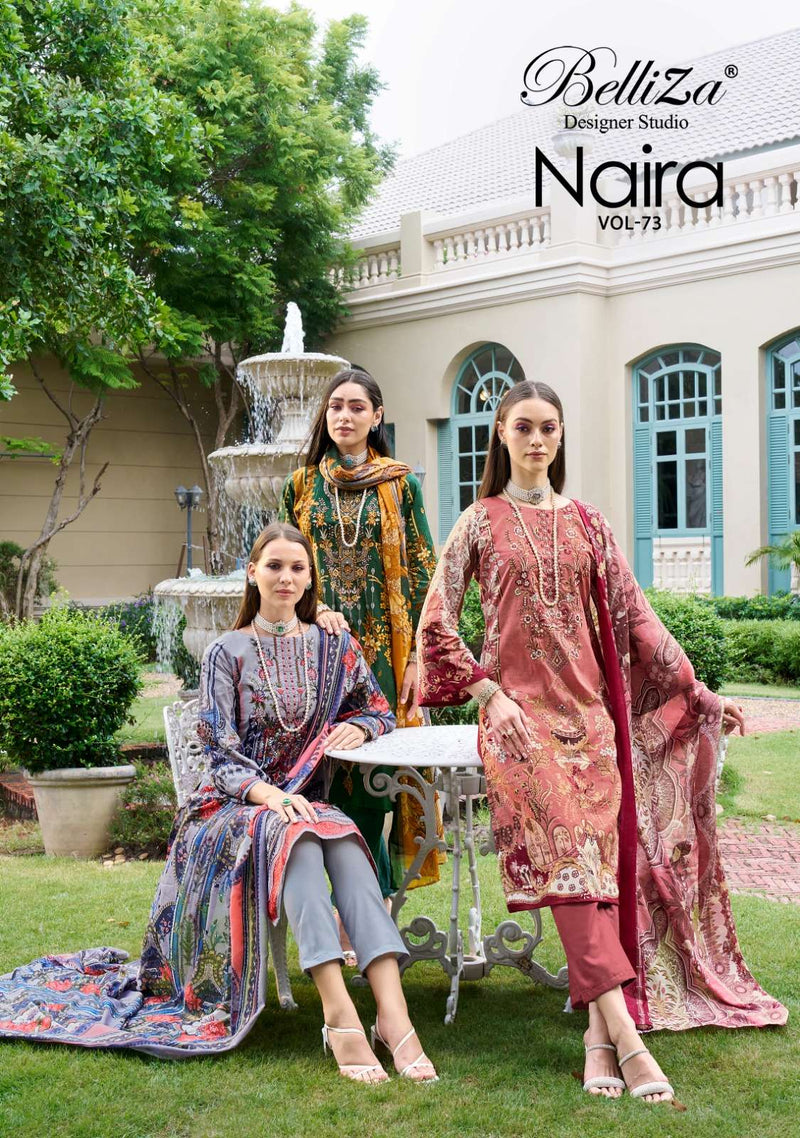Belliza Designer Studio Naira Vol 73 Cotton Digital Print Fancy Salwar Suit