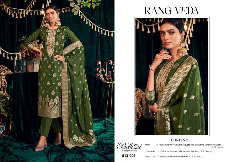 Belliza Designer Studio Rang Veda Dola Jaquard Heavy Embroidery Work Festiv Wear Salwar Suit
