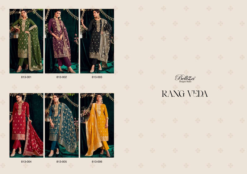 Belliza Designer Studio Rang Veda Dola Jaquard Heavy Embroidery Work Festiv Wear Salwar Suit