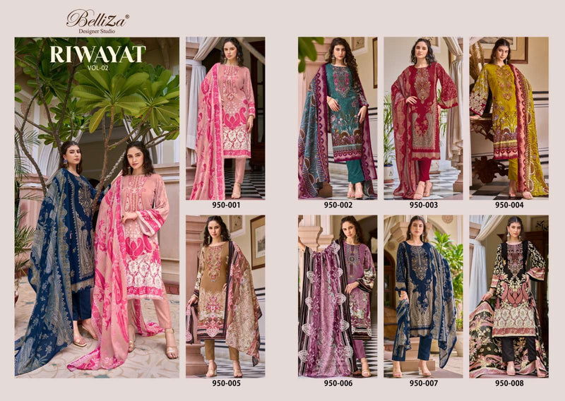 Belliza Designer Studio Riwayat Vol 2 Viscose Rayon Digital Print Fancy Salwar Kameez