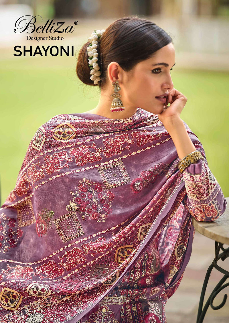 Belliza Designer Studio Shayoni  Viscose Muslin Digital Prints Fancy Salwar Suit