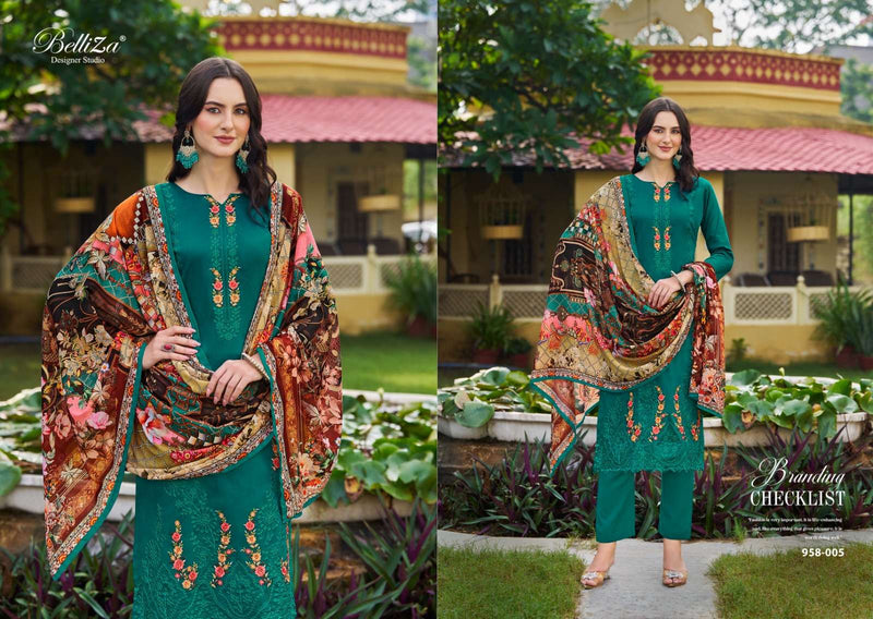 Belliza Designer Studio Zarqash Jam Cotton Heavy Embroidery Work Fancy Salwar Suit