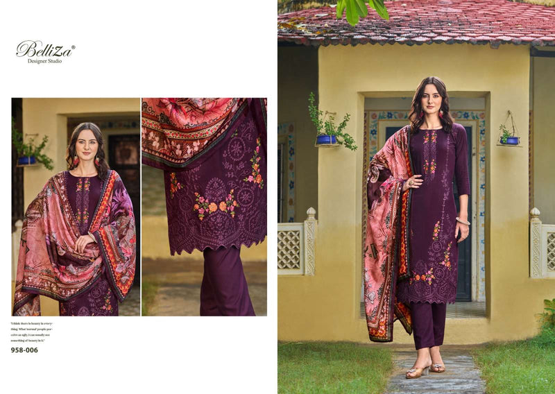 Belliza Designer Studio Zarqash Jam Cotton Heavy Embroidery Work Fancy Salwar Suit