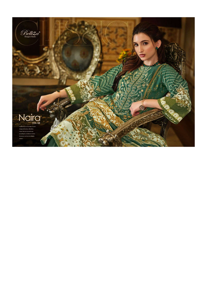 Belliza Designer Studio Naira Vol 68 Pure Cotton Digital Prints Fancy Salwar Suit