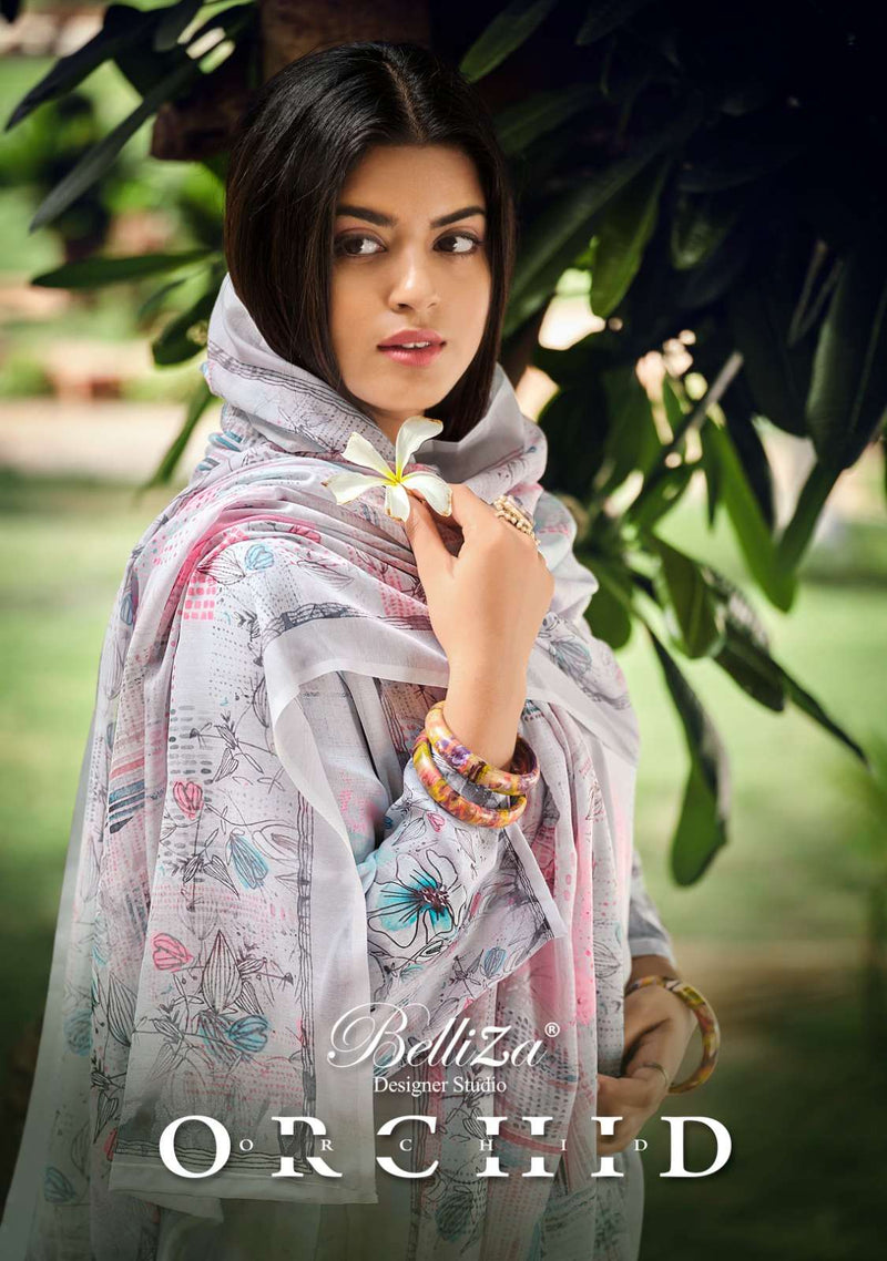 Belliza Present Orchid Adorable Digital Print With Work Cotton Ladies Suits Supplier