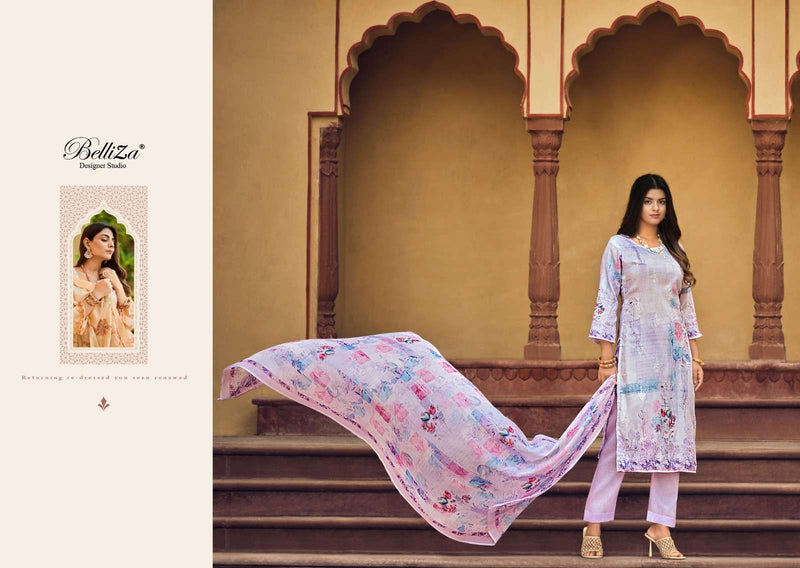 Belliza Present Orchid Adorable Digital Print With Work Cotton Ladies Suits Supplier