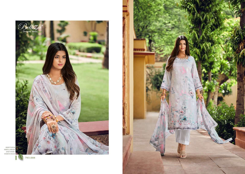 Belliza Present Orchid Adorable Digital Print With Work Cotton Ladies Suits Supplier